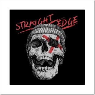 Skull straight edge Posters and Art